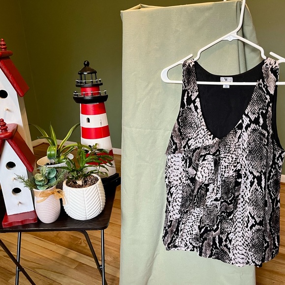 Worthington XL sleeveless snake print blouse - Picture 2 of 8